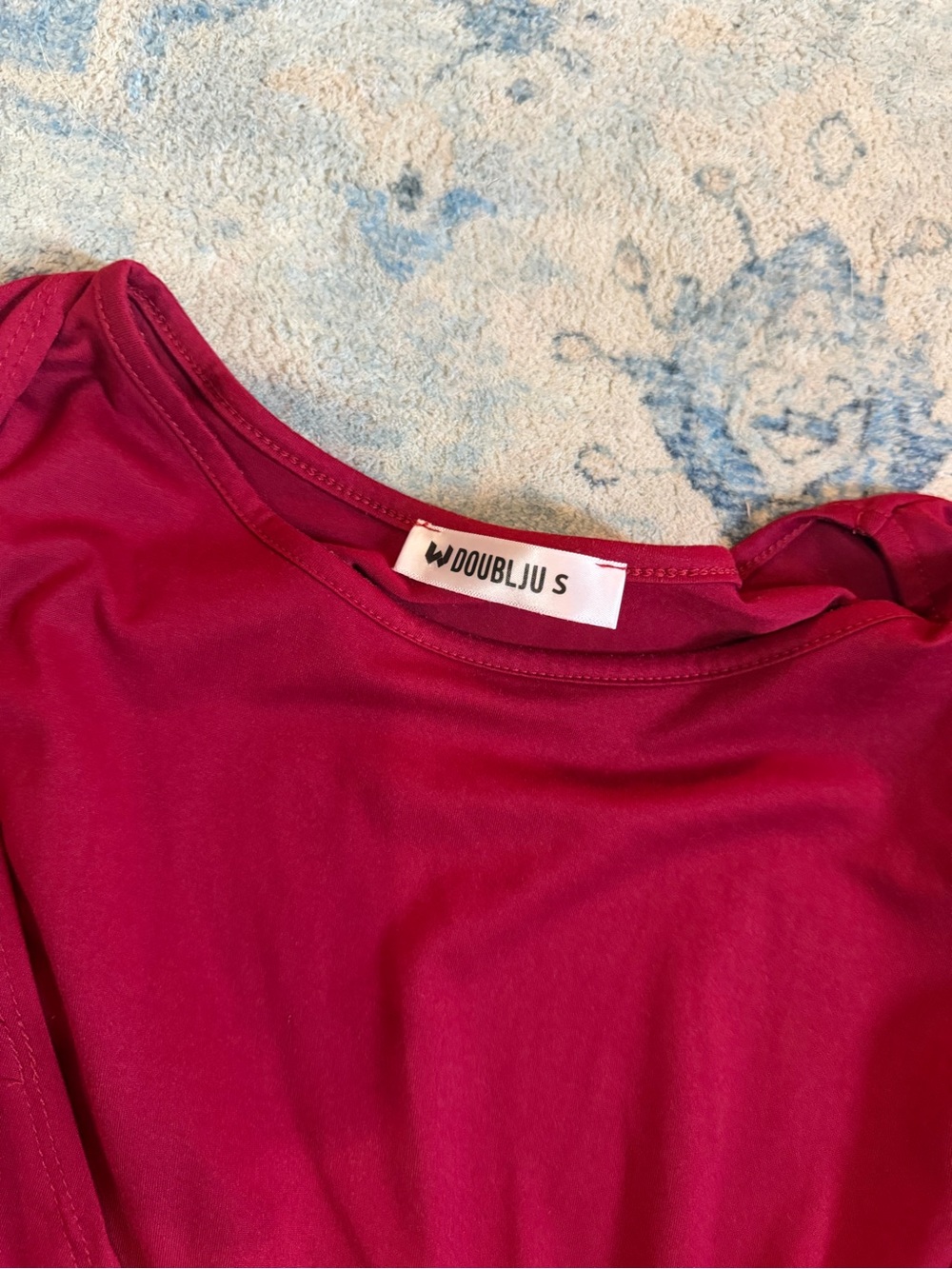 Doublju Raspberry Wrap-Front Long Sleeve Top - Picture 2 of 2